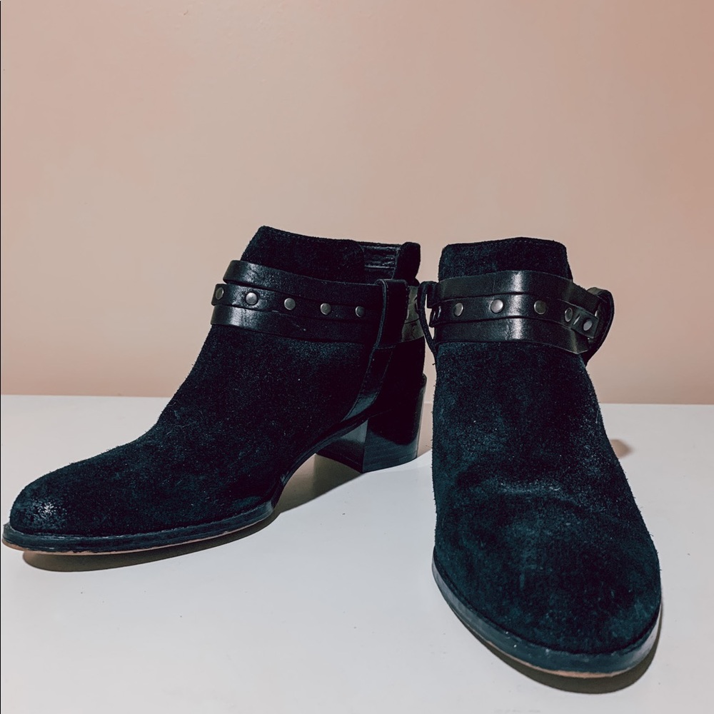 Black suede booties